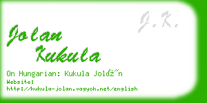 jolan kukula business card